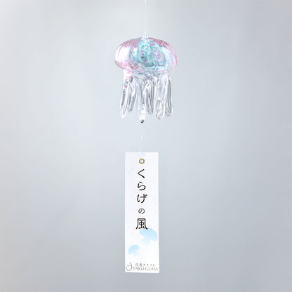 くらげ風鈴　春の色［水色×ピンク］