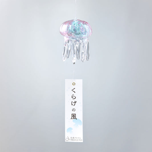 くらげ風鈴　春の色［水色×ピンク］