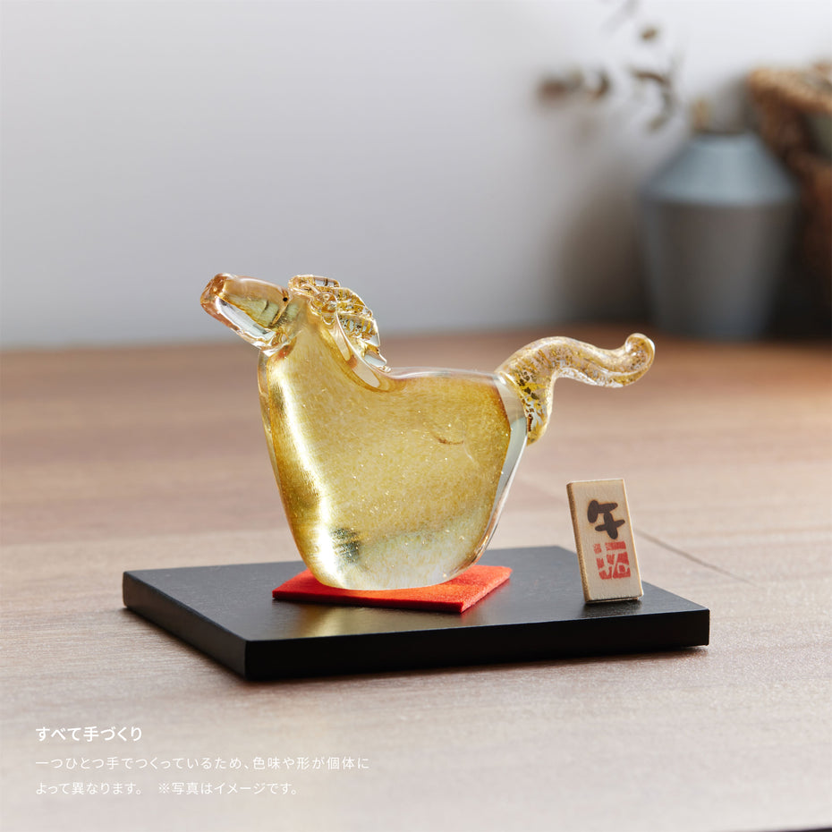 縁起午　金箔［茶］