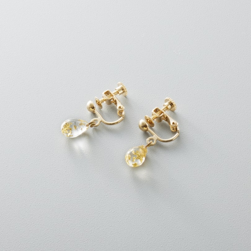 金箔 ひと粒しずく ［イヤリング］
